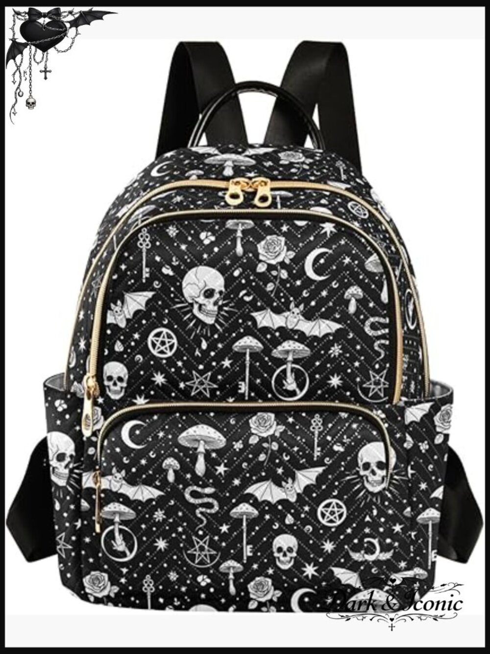 Gothic Bats Womens Backpack Purse Fashion Small Back Pack